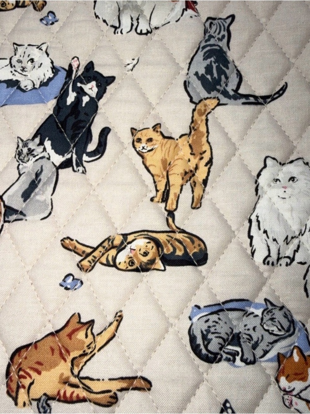 Vera Bradley Large Travel Tote A Cat's Life Zip Top Quilted Cotton Bag Kitty NWT - Picture 8 of 9